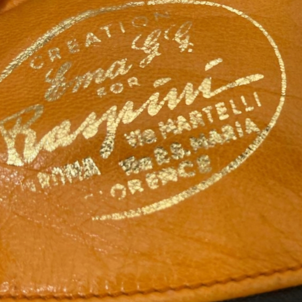 Giovanni Raspini Italian Leather Hobo Creation Ema GG Glossy Apricot Purse Vtg - Picture 4 of 16